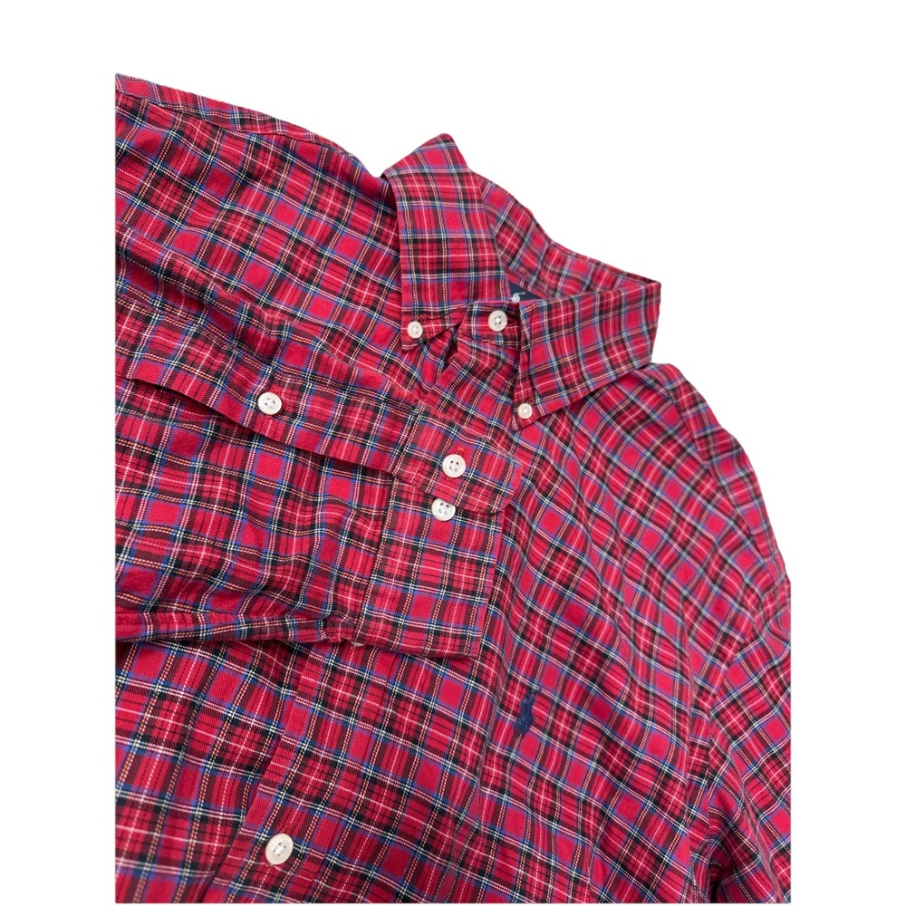 Ralph Lauren Shirt Mens 16 32/33 Red Plaid Yarmouth Long Sleeve
